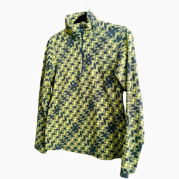 Columbia Women’s Fleece Pullover Small Jacket Sweater Pixelated Half Zip - Picture 2 of 7